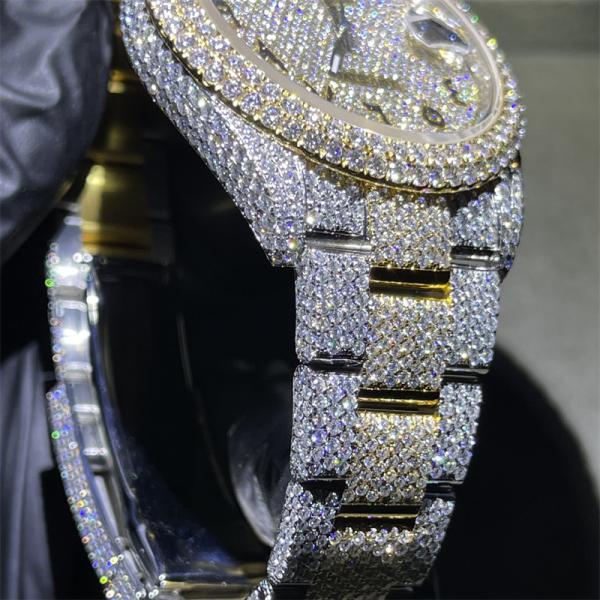High End Jewelry Moissanite Diamond Watch Rolex 2824 Natural Diamond Watch
