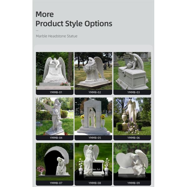 Hand Carved Marble Memorial Black Tombstones and Monuments for Sale