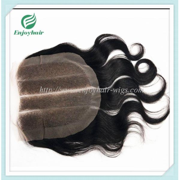 Lace top closure 5''x5''brazilian virgin hair natural color body wave 10''-24''L three way