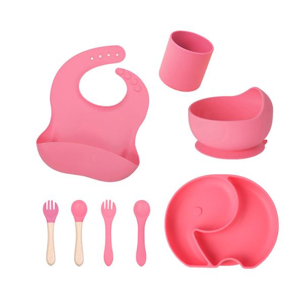 684g BPA Free Non Toxic Silicone Baby Feeding Set for Toddler Tableware Dishwasher Safe