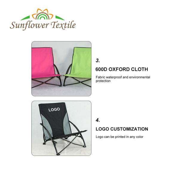 55*56*66cm Foldable Beach Chair Camping Ultralight Low Seat Backpacking Oxford Cloth