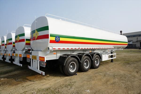 40000 Litres 3 Axle Fuel Tank Semi Trailer Four Compartments Heavy Duty Load