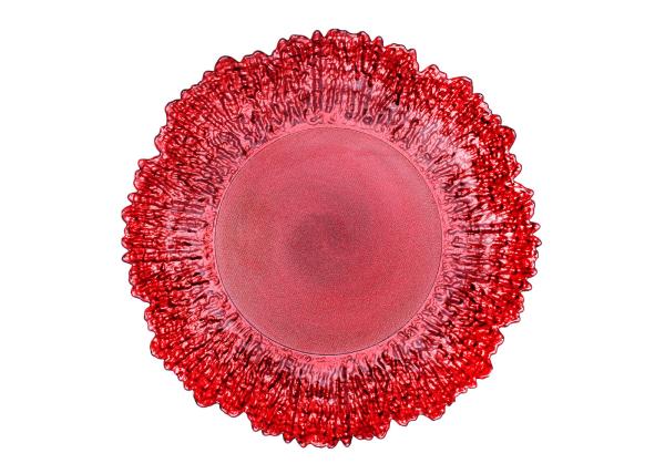 Irregular Edge Flower Electroplated Round Glass Plates 13 Inch