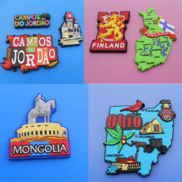 Custom Turku, Mongolia,Ohio and San Expedito Landscape 3D Soft PVC Fridge Magnet For Travel Souvenir Gift