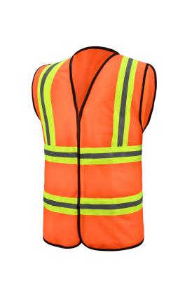 120g/110g gilet de sécurité en polyester gilet de sécurité orange pour la construction routière