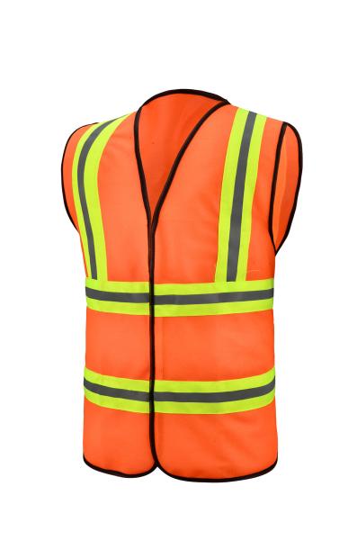 120g/110g Polyester Safety Vest Orange Safety Vest For Road Construction
