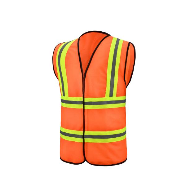 120g/110g Polyester Safety Vest Orange Safety Vest For Road Construction