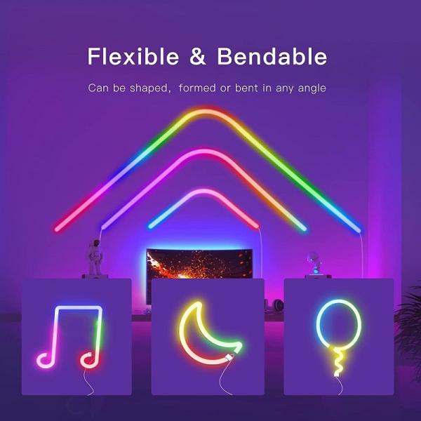 5m RGB LED Neon Strip WS2811 Neon Flex RGB 24V IP67 Exterior