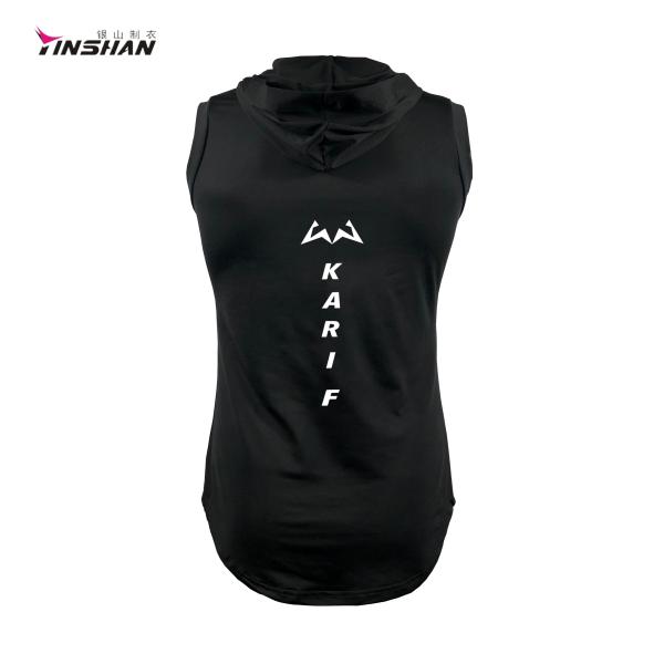 Заказный логотип Горячая мускулатура Рубашка без рук для унисекса Летний неформальный жилет с капюшоном