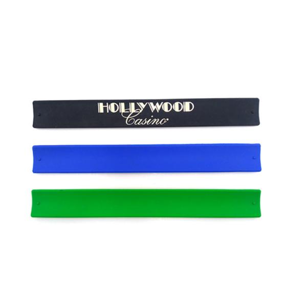 Blue Appearance Custom Silicone Slap Bands Debossed / Embossed Logos In Fundraiser