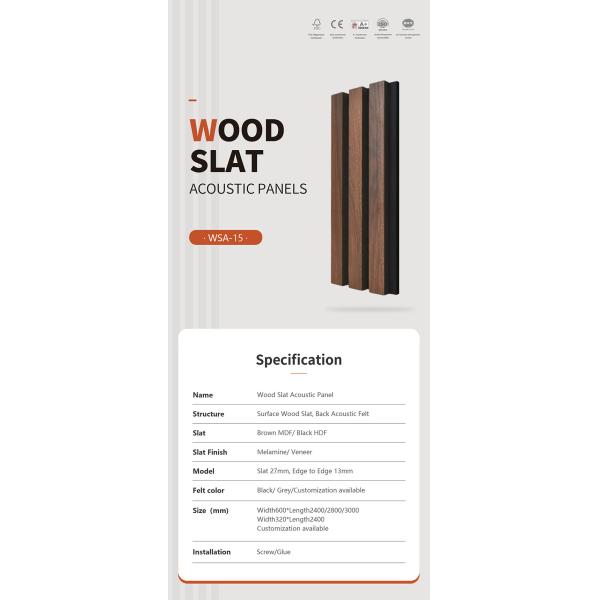0.85 NRC Деревянные сланцевые акустические панели Меламинная отделка высокой плотности для школьного декора