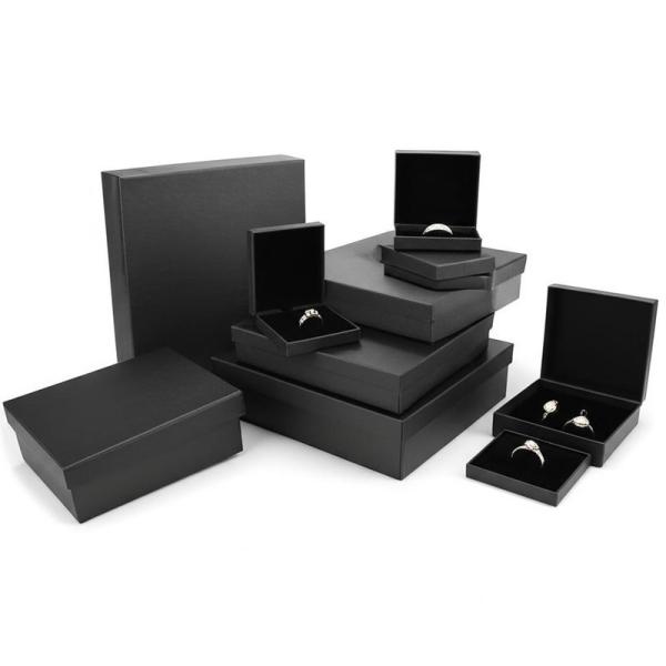 Black Gift Packaging Paper Jewelry Boxes For Necklace Ring Bracelet Watch Eco Friendly