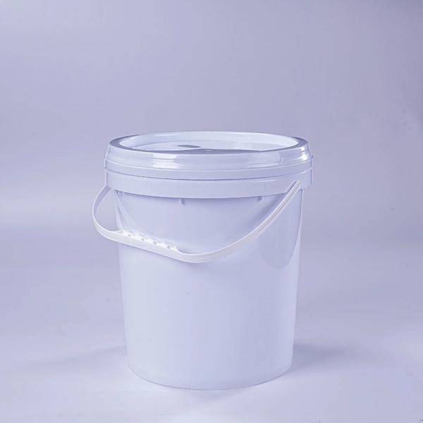 Large White Round Plastic Pail With Lid And Handle Indoor And Outdoor