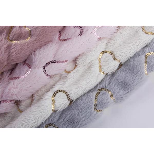 DDP China Supplier Wholesale Shine Poly Embroidered Sequin Fabric Manufacturer Fleece Velvet Fabric