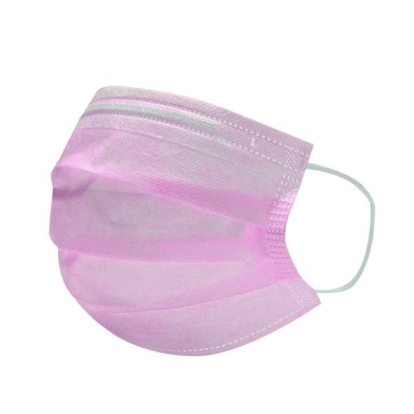 Earloop Disposable Medical Mask Pink Color Wind / Sunlight Prevent Skin Friendly