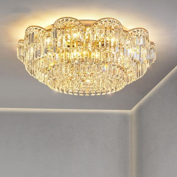 JYLIGHTING Modern LED Ceiling Light 3500K Warm White Crystal Design