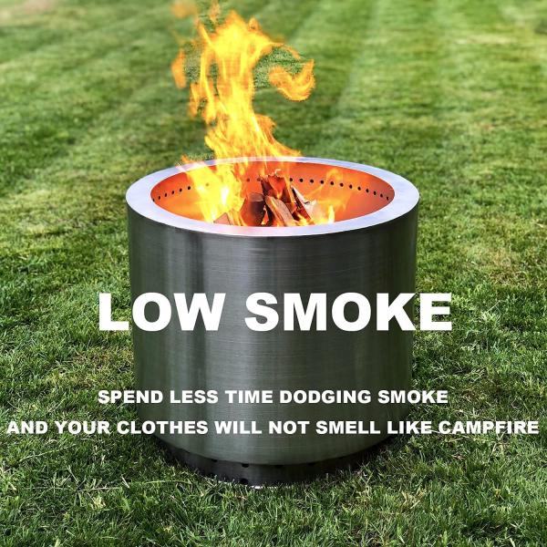 Stainless Steel Natural Wood Burning Portable Smokeless Fire Pit For BBQ