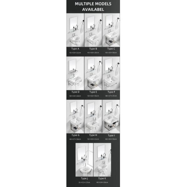 Small Bathroom Wall Hung Bain Shelf Mirror Available High Quality Ceramic Practical