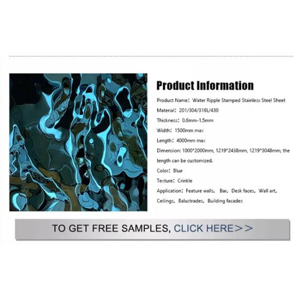 1000mm Decorative Stainless Steel Sheet Aisi 304 316L 201 Mirror Double Colors Stamping Embossed