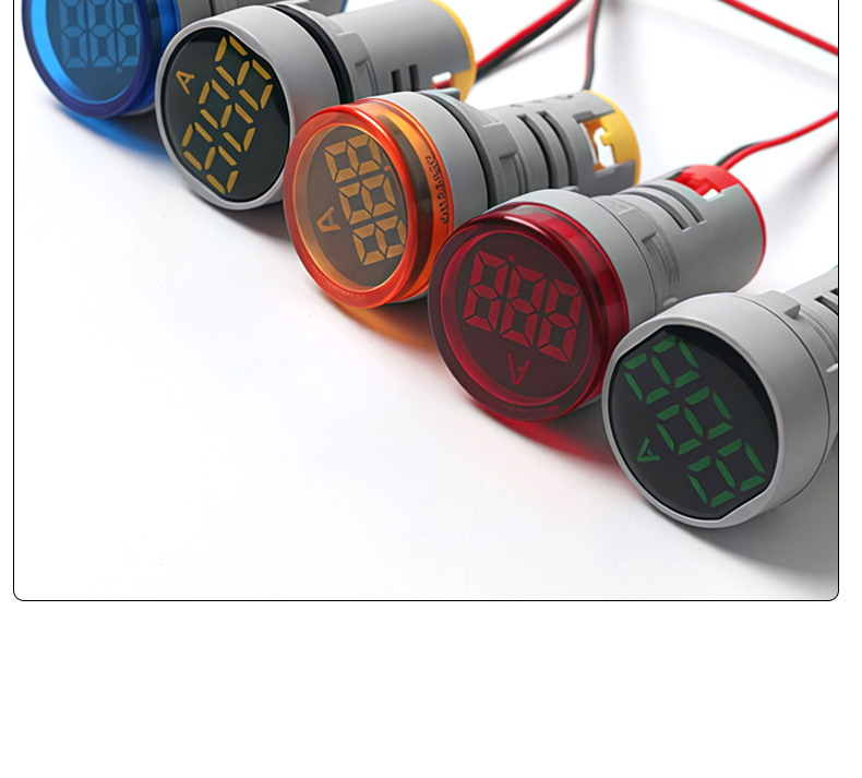 Digital LED Ammeter AD16-22AM Mini Open Hole Current Meter with Indicator Light Small AC Panel Meter