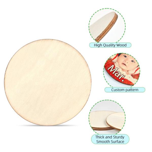 Fabrication personnalisée de sous-vêtements en bois de sublimation ronds blancs pour l'impression par transfert thermique de sublimation