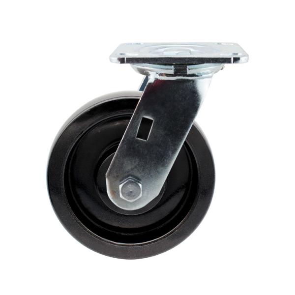 6 rodízios resistentes para as rodas superiores do trole da placa do freio duplo de nylon de vidro preto industrial da roda