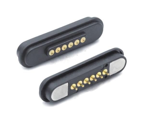 DC12V Magnetic Pogo Pin Waterproof Right Angle Dip Spring Loaded Connector