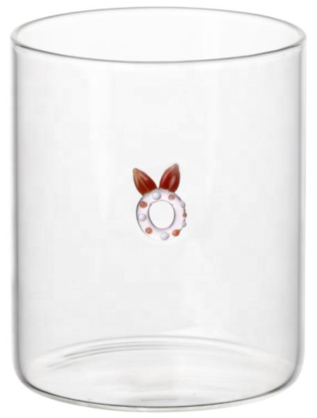 Christmas Gift Cute Borosilicate Glass Mug Round Shape Drinking Glass Cup Multifunctional