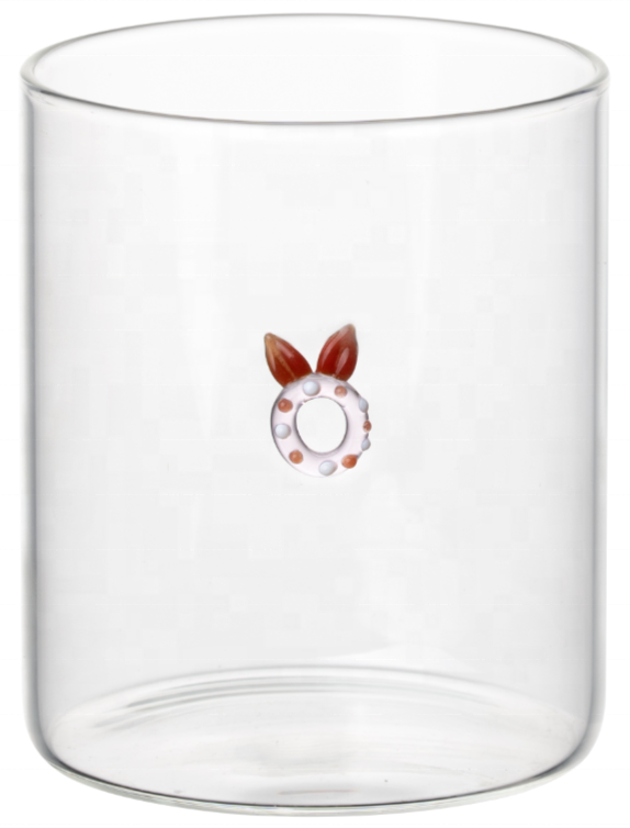 Christmas Gift Cute Borosilicate Glass Mug Round Shape Drinking Glass Cup Multifunctional