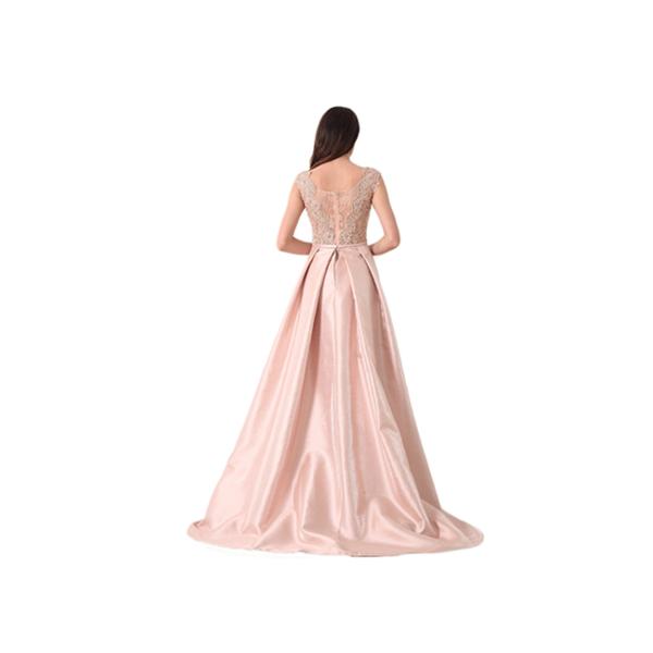 Satin Beading Sweetheart European Evening Gowns For Leisure Pink Color