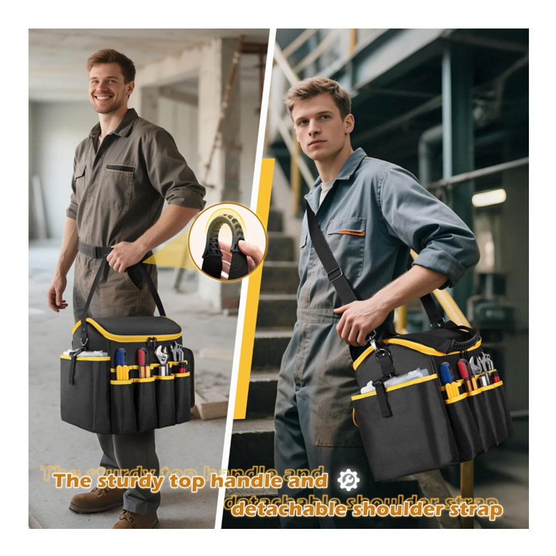 New Heavy Duty Wear-Resistant Tool Bag with Removable Dividers
