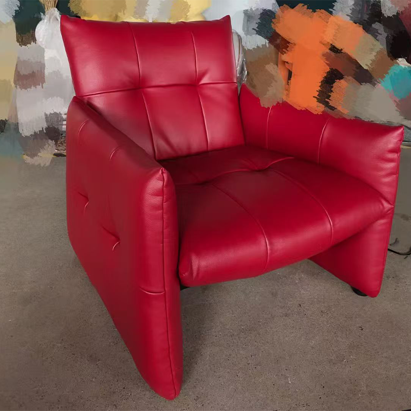 Luxury Modern Single PU Leather Lounge Accent Chair-Durable Eco-Friendly for Bedroom Apartment Living Room Office Use