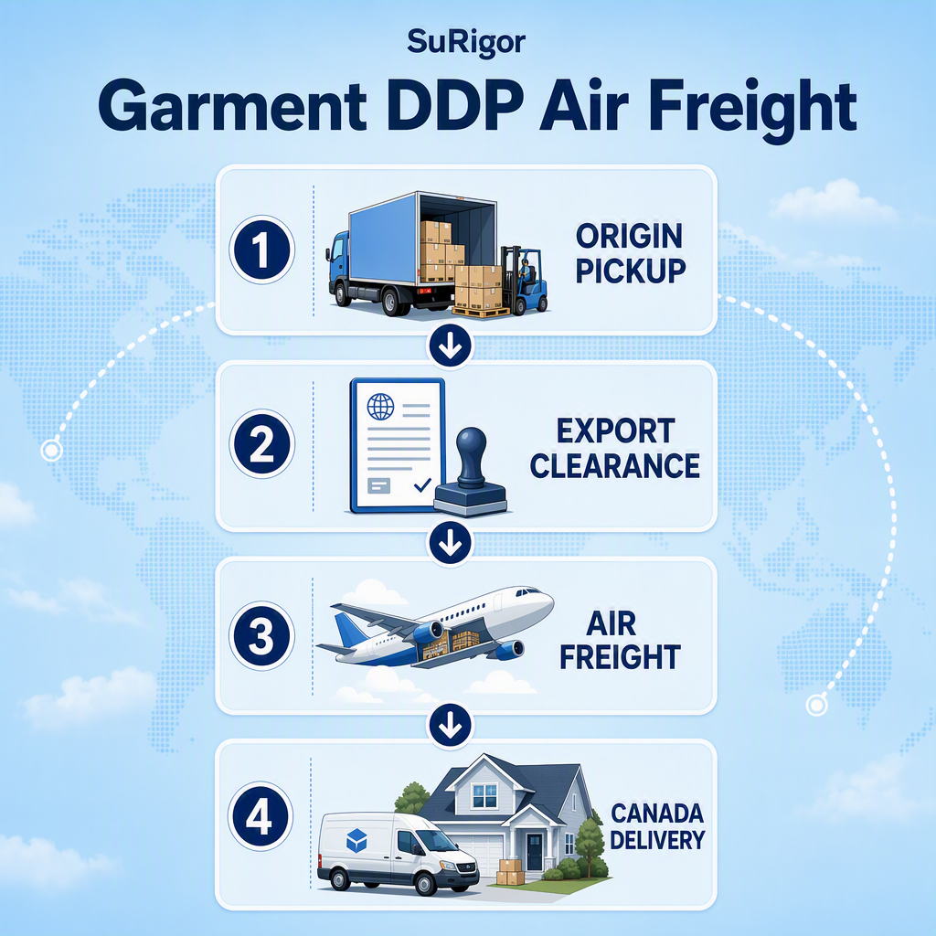 Fast 3-6 Days Door-to-Door DDP Air Freight with Duties & Taxes Included for Amazon FBA & Warehouse Ready Apparel Shipping