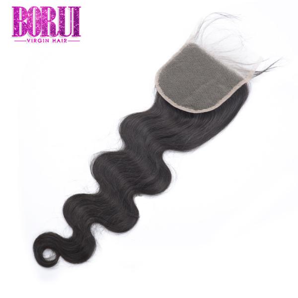 All Color Human Hair Lace Closure 4x4 With Baby Hair Natural Color Transparent