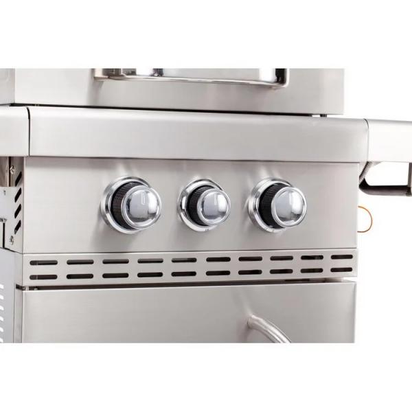 Черные большие емкости из нержавеющей стали грили троллейбусный барбекю с газовым боковым горелкой