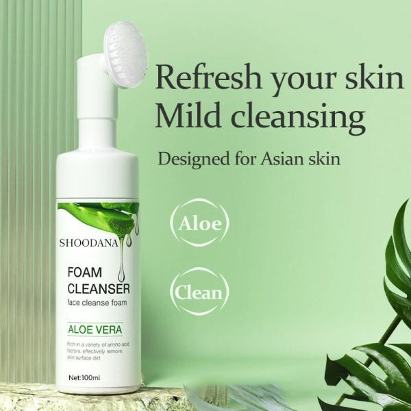 Laver le visage naturel organique anti-âge blanchiment profond nettoyage de la vitamine C Aloe Vera mousseux nettoyant le visage