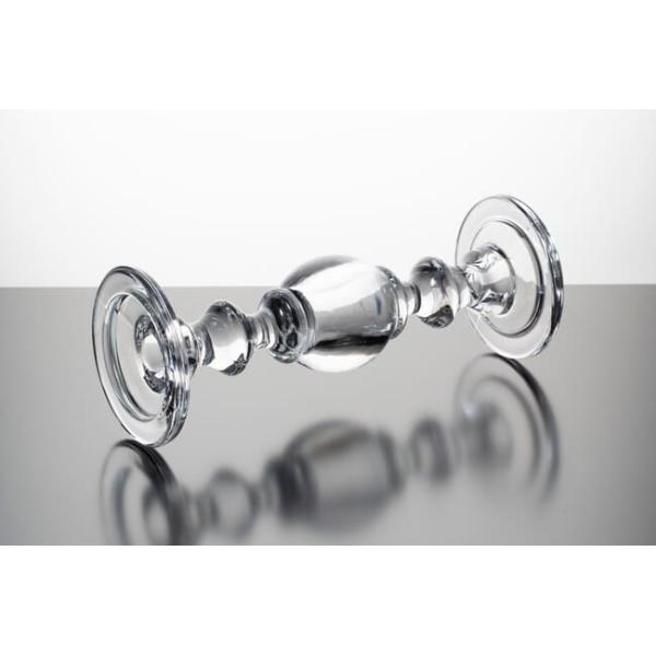 Large Pillar Taper Clear Color Glass Candle Holder Pressed 11.8 Inch Tall