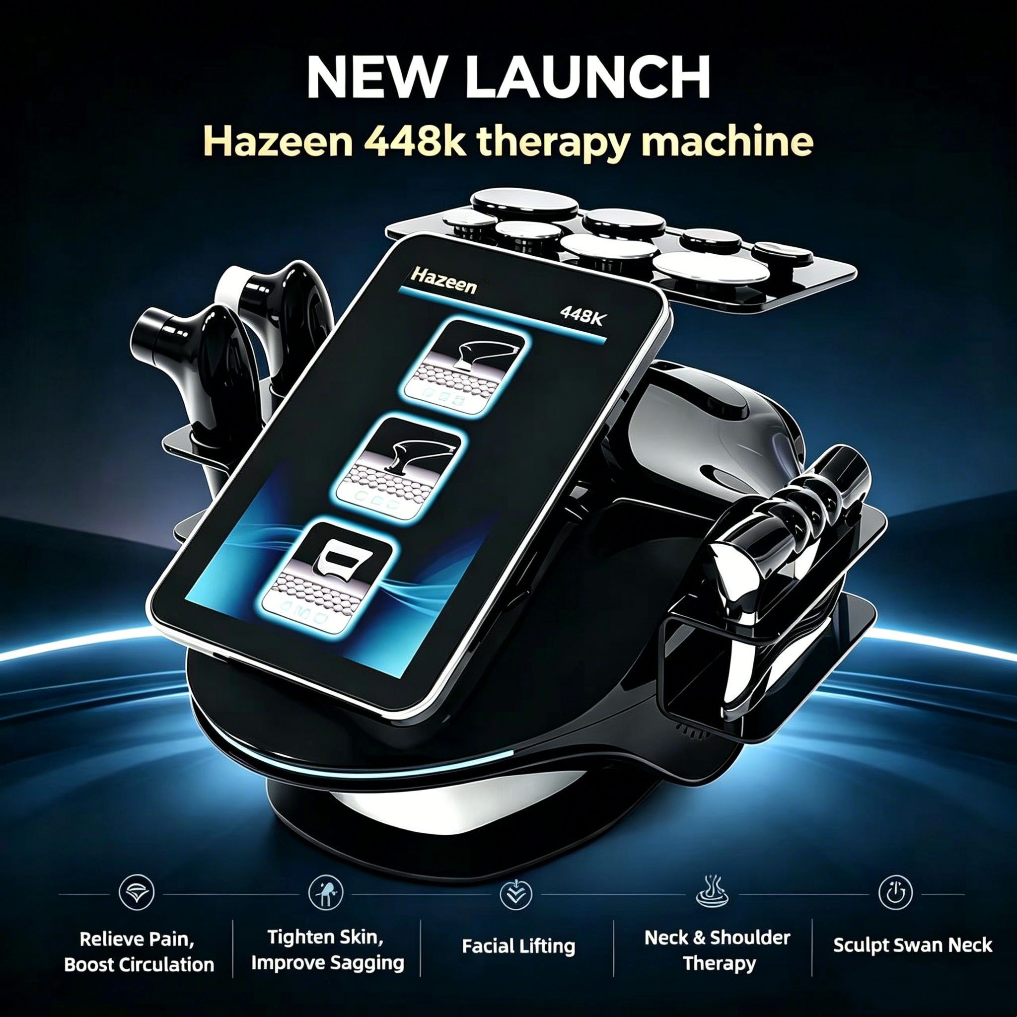 448KHz RF Tecar Lymphatic Drainage Detox Device 8 Probes Circulation Machine for Wellness