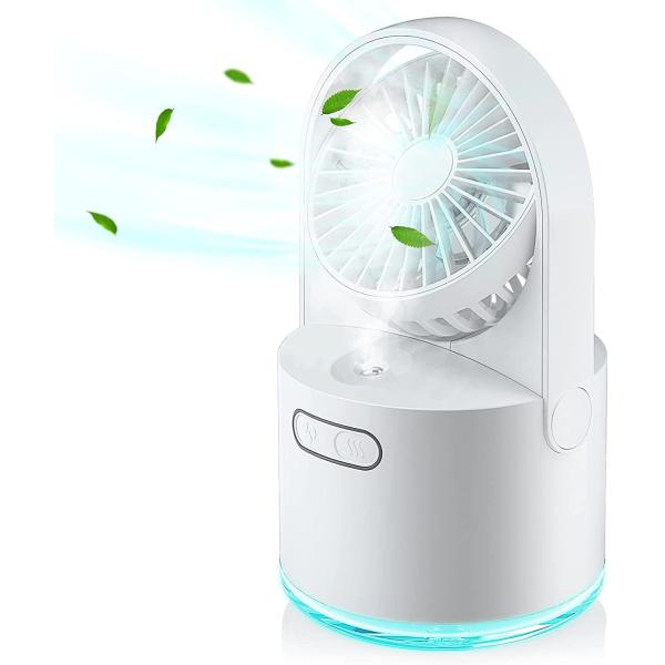 USB Rechargeable Table Fan for Home Office Foldable Desk Fan Misting Rechargeable