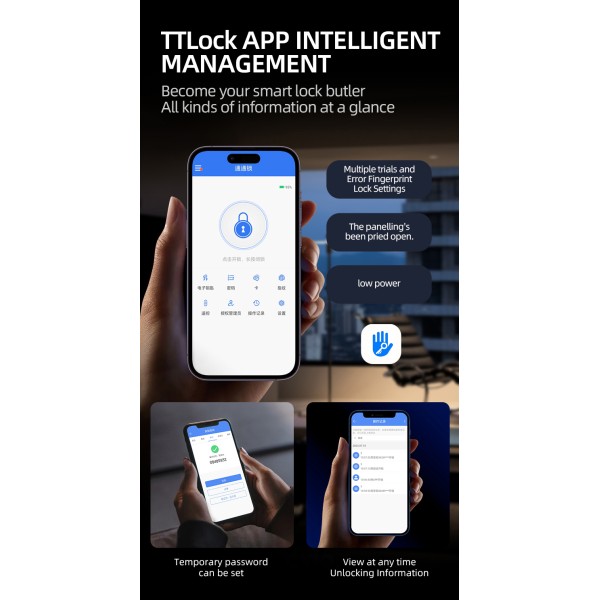 YAGU Ttlock App-controlled Smart Password Biometric Fingerprint Door Lock Fingerprint Password Door Lock Wholesale Factory