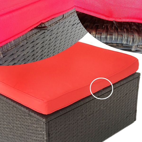 Factory Wholesale Rattan Wicker Outdoor Furniture 7 Pieces Corner Conversation Sofa Set