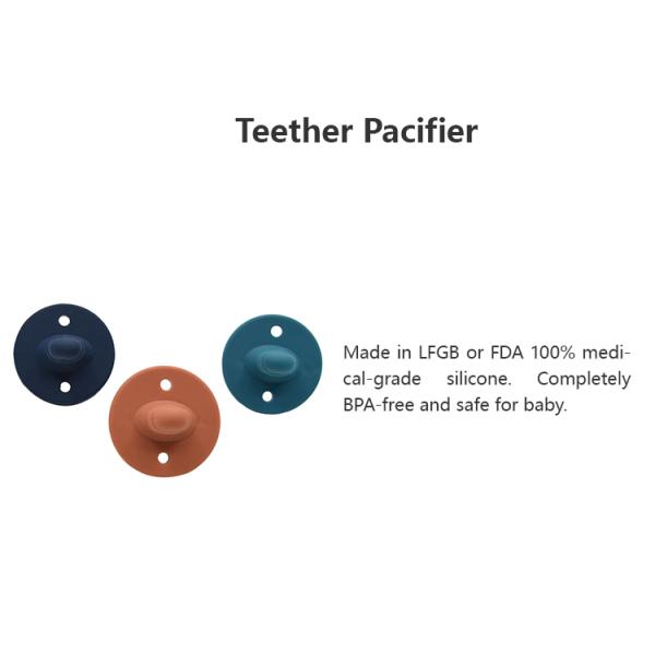 Girl Boy Colourful Reusable FDA LFGB Silicone Baby Pacifier Teeth