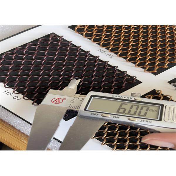 Diamond Hole Architectural Metal Coil Curtain 5mm 6mm Wire Diameter