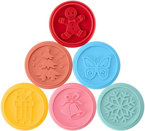 BEECH Wooden Stamp 63mm Colorful Wooden Biscuit Cookie  Stamps