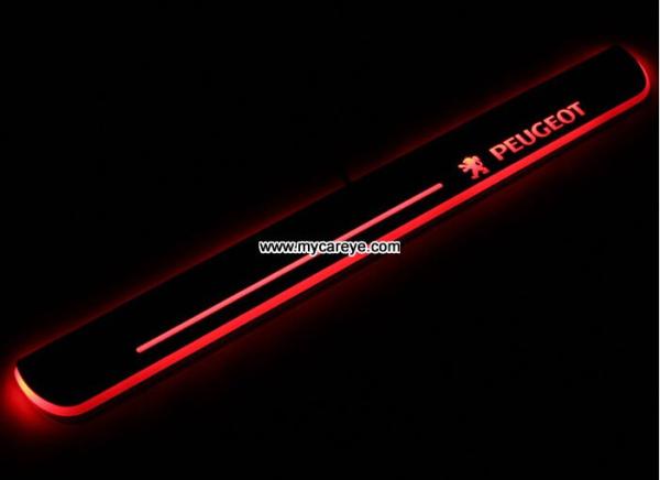 Peugeot 408 car Led lights Moving door sill light Welcome Pedal sale