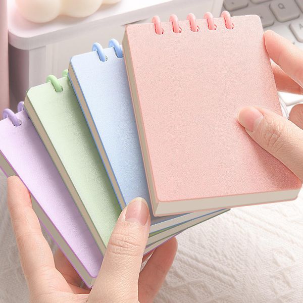 A7 Portable Notebook with Top Spiral Coil Hardcover Paper PP Cover for Students' Notes Planner Diary School Office Supplies
