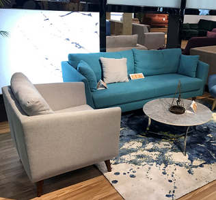 Custom Elegant Linen Blend Sofa With Environment Protection Material