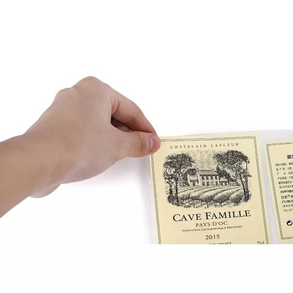 Waterproof Self Adhesive Sticker Printed Textured Paper For Glass Bottle