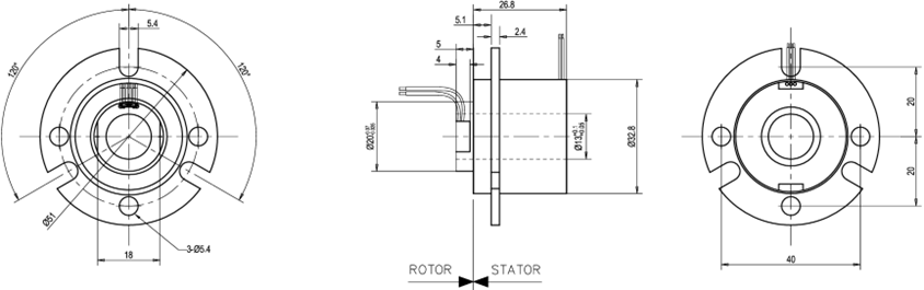 Customized Miniature Through Bore Slip Ring For Military Devices / Radar Antennas