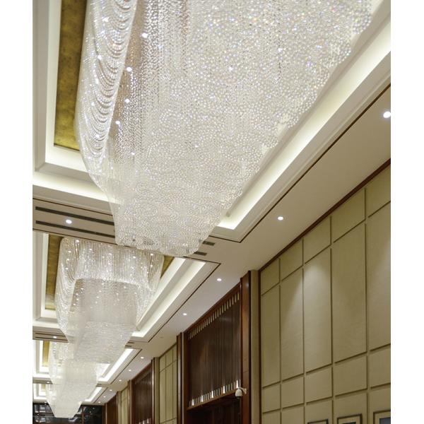 Luz decorativa para salón de baile, iluminación de centro comercial, vestíbulo de hotel, araña grande, luz de cristal de techo de lujo